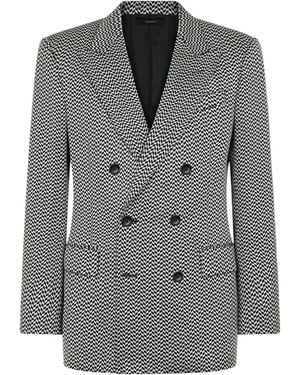 Tom Ford Silk Double-Breasted Blazer - Grey