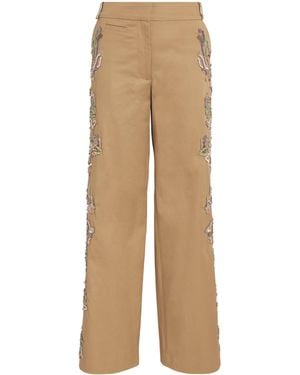 Christopher Esber Cotton Beaded Straight Pants - Natural