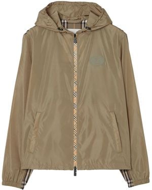 Burberry Check-Trim Newport Jacket - Green