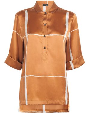Kiton Silk Printed Shirt - Brown