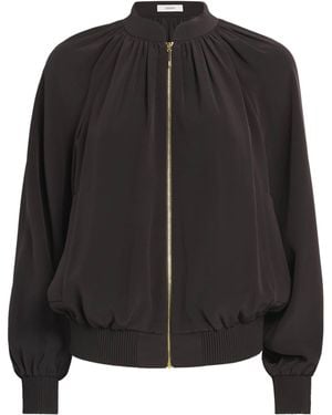 JOSEPH Satin Mira Bomber Jacket - Black
