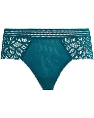 Wacoal Lace-Trim Raffine Tanga - Blue