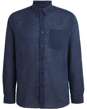 Vilebrequin Cotton-Linen Embroidered Caroubis Shirt - Blue