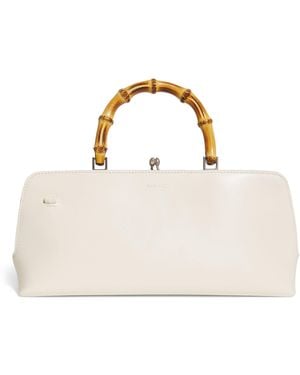 Jil Sander Peach Leather Small Knot Handle Handbag in Pink