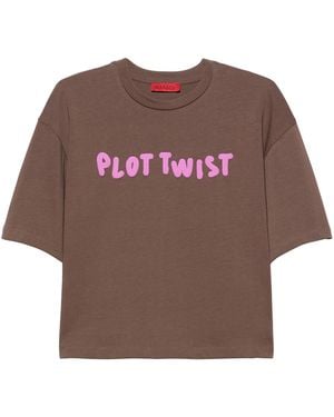 MAX&Co. X Pietro Terzini Printed T-Shirt - Brown