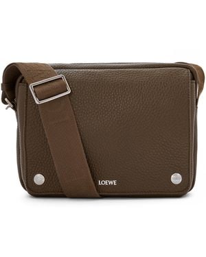 Loewe Medium Leather Pebble Messenger Bag - Brown