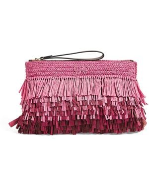 Anya Hindmarch Straw Shag Clutch Bag - Red