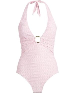 Heidi Klein Halterneck Cap Ferrat Swimsuit - Pink