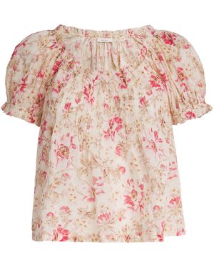 Doen Organic Cotton Floral Frederica Blouse - Pink