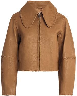 By Malene Birger Leather Rowani Jacket - Brown