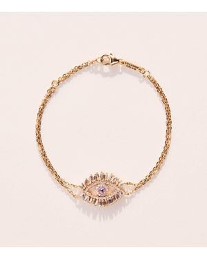 Suzanne Kalan Diamond And Sapphire Evil Eye Chain Bracelet - Metallic