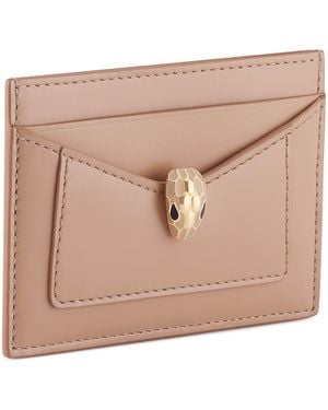 BVLGARI Leather Serpenti Forever Card Holder - Natural