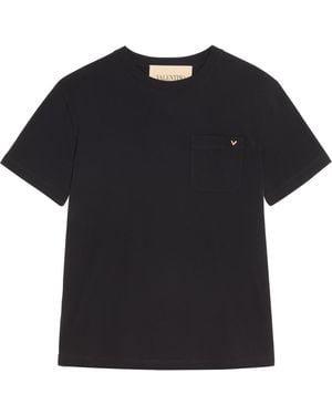 Valentino Garavani Cotton Vgold T-Shirt - Black