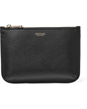 Aspinal of London Medium Leather Ella Pouch - Black
