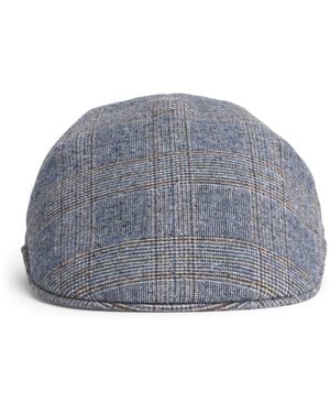 Borsalino Prince Of Wales Check Parigi Duckbill Flat Cap - Gray