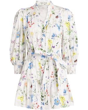 Alice + Olivia Floral Cora Shirt Dress - White