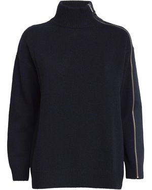 Claudie Pierlot Wool-Blend Zip-Up Jumper - Blue