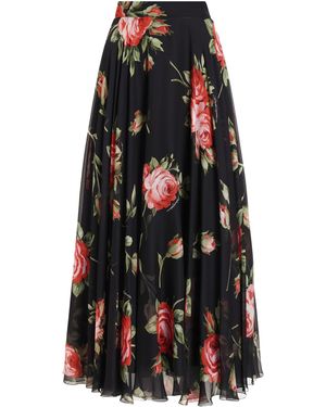 Dolce & Gabbana Floral Maxi Skirt - Black
