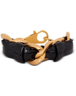 Balmain Lambskin And Chain 1945 Bracelet - Black