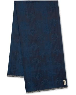 Mulberry Wool-Silk Tree Scarf - Blue