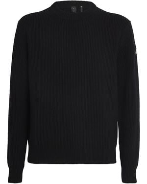 Moose Knuckles Wool-Blend Ribbed Jumper - Black