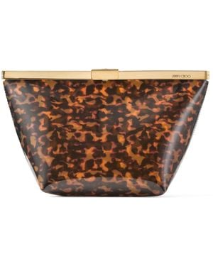Jimmy Choo Tortoiseshell Ganache Clutch Bag - Brown