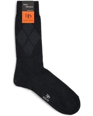 Doré Doré Wool-Blend Argyle Socks - Black