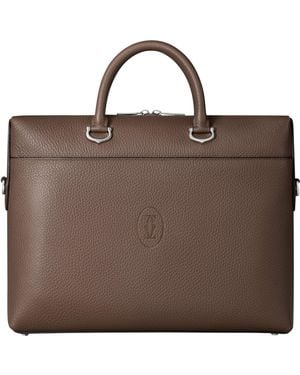 Cartier Calfskin Must De Briefcase - Brown