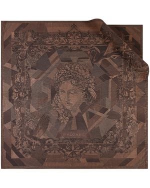 BVLGARI Silk Jacquard Scarf - Brown