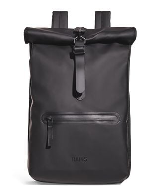 Rains Waterproof Rolltop Backpack - Black