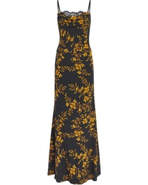 Rebecca Vallance Silk Sunblush Bloom Maxi Dress - Green