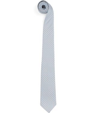 Canali Silk Medallion Print Tie - White