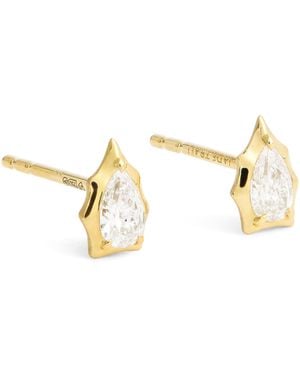Jade Trau And Diamond Envoy Stud Earrings - Metallic