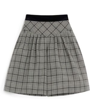 Valentino Virgin Wool Check Shorts - Grey