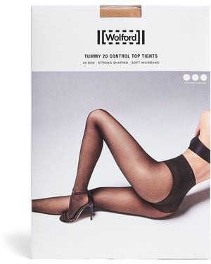 Wolford Tummy 20 Control Top Tights - White
