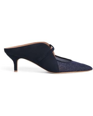 Malone Souliers Suede Embellished Maureen Arc Heeled Mules 45 - Blue