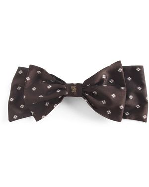Sandro Satin Printed Hair Bow - Brown