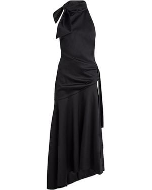 Zimmermann Wool-Silk Draped Clash Midi Dress - Black