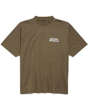 Balenciaga Cotton Masking Tape Logo T-Shirt - Green