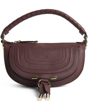 Chloé Mini Leather Marcie Shoulder Bag - Brown