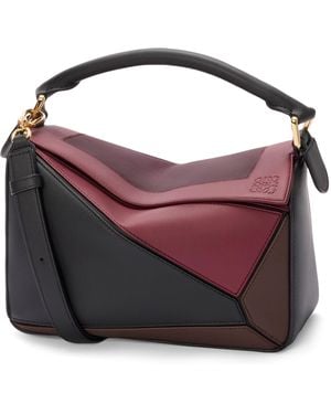 Loewe X Albers Leather Puzzle Top-Handle Bag - Purple
