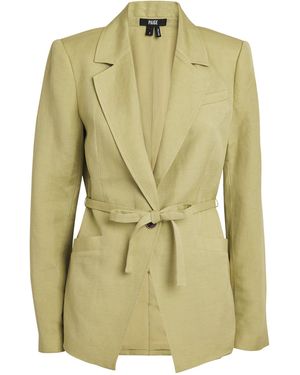 PAIGE Linen-Blend Genova Blazer - Green