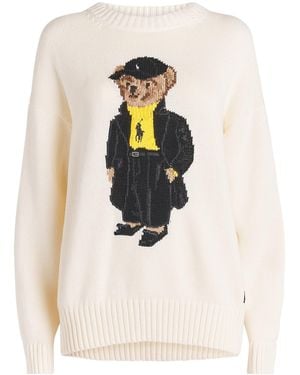 Polo Ralph Lauren Cotton Polo Bear Sweater - White