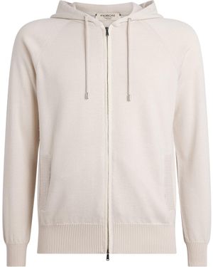 FIORONI CASHMERE Cashmere-Cotton Hoodie - White