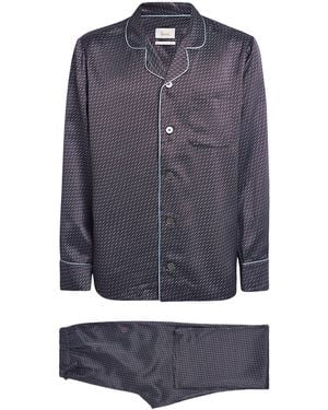 Harrods Silk Snaffle Print Pyjama Set - Blue