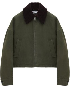 Loewe Contrast Collar Jacket - Green