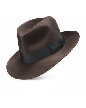 Swaine Rabbit Felt Seaplane Poet Fedora - Black