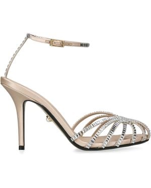 ALEVI Satin Penelope Xtal Heeled Sandals 95 - Metallic