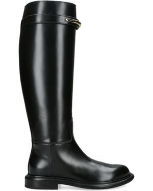 Givenchy Leather Pinch Riding Boots - Black