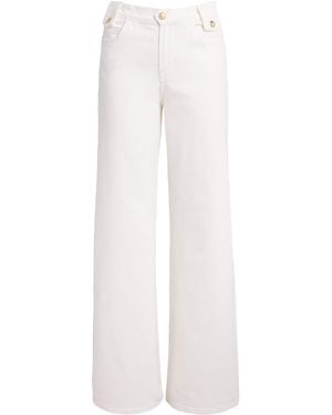 Maje Stretch-Cotton Flare Jeans - White
